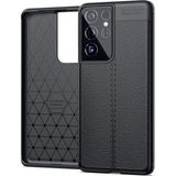 Pilanix Samsung Galaxy S21 Ultra Kılıf Deri Desenli Lux Niss Silikon Siyah