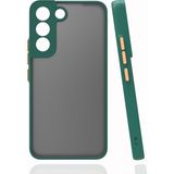 Pilanix Samsung Galaxy S22 Plus Kılıf Renkli Kenarlı Buzlu Kamera Korumalı Hux Kapak Yeşil