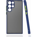 Pilanix Samsung Galaxy S22 Ultra Kılıf Renkli Kenarlı Buzlu Kamera Korumalı Hux Kapak Yeşil