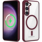Pilanix Samsung Galaxy S23 Kılıf Silikon Kenarlı Renkli Magsafeli Sert Ege Kapak - Bordo