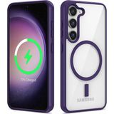 Pilanix Samsung Galaxy S23 Kılıf Silikon Kenarlı Renkli Magsafeli Sert Ege Kapak - Koyu Mor