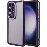 Pilanix Samsung Galaxy S23 Ultra Kılıf Renkli Silikon Kenarlı Arkası Şeffaf Kamera Korumalı Vitamin Kapak - Mor