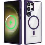 Pilanix Samsung Galaxy S23 Ultra Kılıf Silikon Kenarlı Renkli Magsafeli Sert Ege Kapak - Koyu Mor