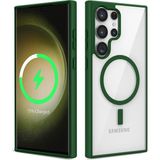 Pilanix Samsung Galaxy S23 Ultra Kılıf Silikon Kenarlı Renkli Magsafeli Sert Ege Kapak - Yeşil