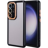 Pilanix Samsung Galaxy S24 Ultra Kılıf Renkli Silikon Kenarlı Arkası Şeffaf Kamera Korumalı Vitamin Kapak - Siyah