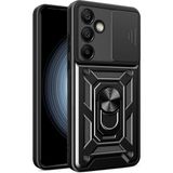 Pilanix Samsung Galaxy S25 Fe Kılıf Ultra Korumalı Yüzüklü Manyetik Kamera Korumalı Sürgülü Vega Kapak - Siyah
