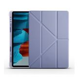 Pilanix Samsung Galaxy Tab S7 T870 İçin Kalemlikli Standlı Arkası Silikon Trifolding Kılıf Gri