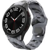 Pilanix Samsung Galaxy Watch 6 Classic 47 mm Için Renkli Klasik Prizma Desenli Silikon Kayış-Kordon KRD-116 - Siyah - Gri