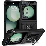 Pilanix Samsung Galaxy Z Flip 6 Kılıf Ultra Korumalı Yüzüklü Manyetik Vega Kapak - Siyah