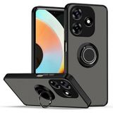 Pilanix Tecno Spark 10 Pro Kılıf Kamera Korumalı Yüzüklü Manyetik Standlı Arkası Buzlu Iring Kapak - Siyah