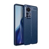 Pilanix Xiaomi 12 Pro Kılıf Deri Desenli Lux Niss Silikon Lacivert