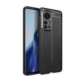 Pilanix Xiaomi 12 Pro Kılıf Deri Desenli Lux Niss Silikon Siyah