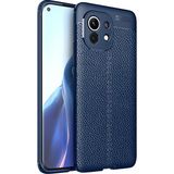 Pilanix Xiaomi Mi 11 Kılıf Deri Desenli Lux Niss Silikon Lacivert