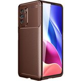 Pilanix Xiaomi Mi 11X Pro Kılıf Karbon Desenli Lux Negro Silikon Kahverengi