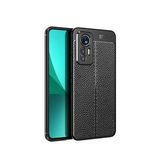 Pilanix Xiaomi Mi 12 Lite Kılıf Deri Desenli Lux Niss Silikon Siyah
