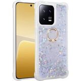 Pilanix Xiaomi Mi 13 Pro Kılıf Sıvılı Kalplı Hareketli Yüzüklü Milce Kapak - Gri