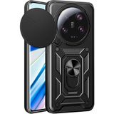 Pilanix Xiaomi Mi 13 Ultra Kılıf Ultra Korumalı Yüzüklü Manyetik Kamera Korumalı Sürgülü Vega - Siyah