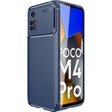 Pilanix Xiaomi Poco M4 Pro 4g Kılıf Karbon Desenli Lux Negro Silikon - Lacivert