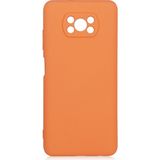 Pilanix Xiaomi Poco X3 Kılıf Kamera Korumalı Içi Süet Mara Lansman Silikon - Turuncu - Poco X3 NFC