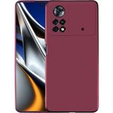 Pilanix Xiaomi Poco X4 Pro 5G Kılıf Ultra İnce Mat Silikon Bordo