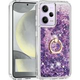 Pilanix Xiaomi Poco X5 Pro Kılıf Yüzüklü Standlı Içi Sulu Hareketli Milce Kapak - Mor