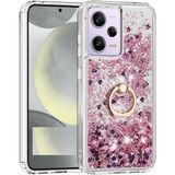 Pilanix Xiaomi Poco X5 Pro Kılıf Yüzüklü Standlı Içi Sulu Hareketli Milce Kapak - Pembe