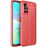 Pilanix Xiaomi Redmi 10 Kılıf Deri Desenli Lux Niss Silikon Kırmızı