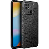 Pilanix Xiaomi Redmi 10C Kılıf Deri Desenli Lux Niss Silikon Siyah