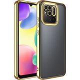 Pilanix Xiaomi Redmi 10C Kılıf Renkli Kenarlı Parlak Logo Açık Şeffaf Omega Silikon - Gold