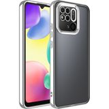 Pilanix Xiaomi Redmi 10C Kılıf Renkli Kenarlı Parlak Logo Açık Şeffaf Omega Silikon - Gri