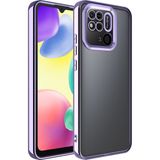 Pilanix Xiaomi Redmi 10C Kılıf Renkli Kenarlı Parlak Logo Açık Şeffaf Omega Silikon - Mor