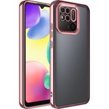 Pilanix Xiaomi Redmi 10C Kılıf Renkli Kenarlı Parlak Logo Açık Şeffaf Omega Silikon - Rose Gold