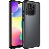 Pilanix Xiaomi Redmi 10C Kılıf Renkli Kenarlı Parlak Logo Açık Şeffaf Omega Silikon - Siyah