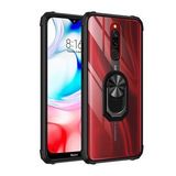 Pilanix Xiaomi Redmi 8 Kılıf Silikon Kenarlı Renkli Mayetik Yüzüklü Mola Kapak Siyah
