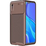 Pilanix Xiaomi Redmi 9A Kılıf Karbon Desenli Lux Negro Silikon Kahverengi