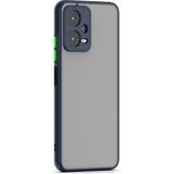 Pilanix Xiaomi Redmi Note 12 5g Kılıf Renkli Kenarlı Arkası Buzlu Kamera Korumalı Hux Kapak - Lacivert
