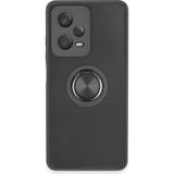 Pilanix Xiaomi Redmi Note 12 Pro 5g Kılıf Kamera Korumalı Yüzüklü Manyetik Standlı Arkası Buzlu Iring Kapak - Siyah