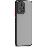 Pilanix Xiaomi Redmi Note 12 Pro 5g Kılıf Renkli Kenarlı Arkası Buzlu Kamera Korumalı Hux Kapak - Siyah