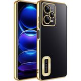 Pilanix Xiaomi Redmi Note 12 Pro 5g Kılıf Renkli Kenarlı Parlak Logo Açık Şeffaf Omega Silikon - Gold
