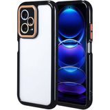 Pilanix Xiaomi Redmi Note 12 Pro 5g Kılıf Renkli Silikon Kenarlı Arkası Şeffaf Kamera Korumalı Vitamin Kapak - Siyah