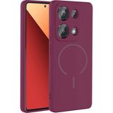 Pilanix Xiaomi Redmi Note 13 Pro 4g Kılıf Magsafeli Kamera Korumalı Içi Süet Meta Silikon - Bordo