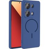Pilanix Xiaomi Redmi Note 13 Pro 4g Kılıf Magsafeli Kamera Korumalı Içi Süet Meta Silikon - Lacivert