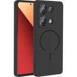 Pilanix Xiaomi Redmi Note 13 Pro 4g Kılıf Magsafeli Kamera Korumalı Içi Süet Meta Silikon - Siyah