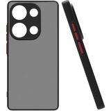 Pilanix Xiaomi Redmi Note 13 Pro 4g Kılıf Silikon Kenarlı Kamera Korumalı Buzlu Hux Kapak - Siyah - Redmi Note13 pro 4G