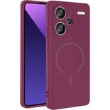 Pilanix Xiaomi Redmi Note 13 Pro Plus 5g Kılıf Magsafeli Kamera Korumalı Içi Süet Meta Silikon - Bordo