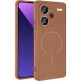 Pilanix Xiaomi Redmi Note 13 Pro Plus 5g Kılıf Magsafeli Kamera Korumalı Içi Süet Meta Silikon - Kahve