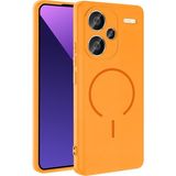 Pilanix Xiaomi Redmi Note 13 Pro Plus 5g Kılıf Magsafeli Kamera Korumalı Içi Süet Meta Silikon - Turuncu