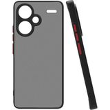 Pilanix Xiaomi Redmi Note 13 Pro Plus Kılıf Renkli Kenarlı Kamera Korumalı Buzlu Hux Kapak - Siyah