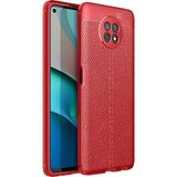 Pilanix Xiaomi Redmi Note 9 5G Kılıf Deri Desenli Lux Niss Silikon Kırmızı