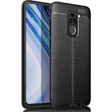 Pilanix Xiaomi Redmi Note 9 Kılıf Deri Desenli Lux Niss Silikon Siyah